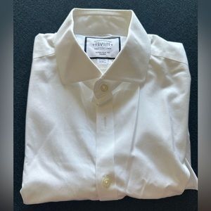 Charles Tyrwhitt White Dress Shirt Super Slim Fit size 15.5/35
